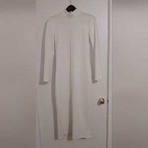 Zara Elegant Cream Long Sleeve Dress